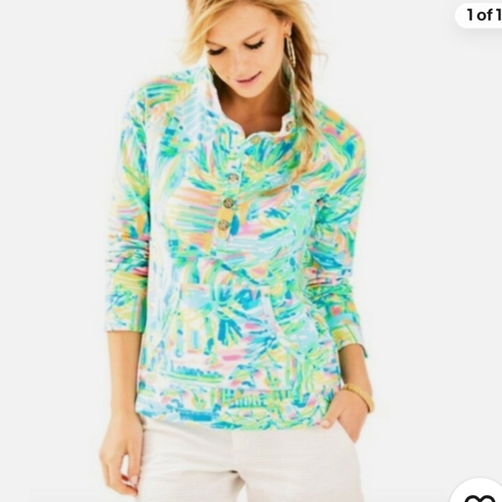 Lilly Pulitzer UPF 50+ Captain Popover Sea Salt And Sun Printed Sweatshirt